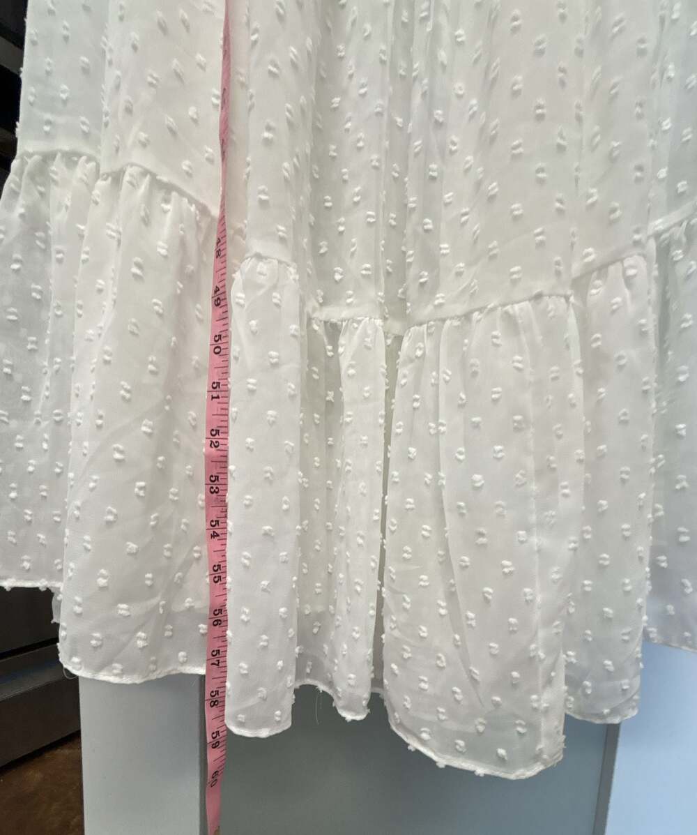Baltic Born white Swiss dot maxi dress Size L - Picture 7 of 8
